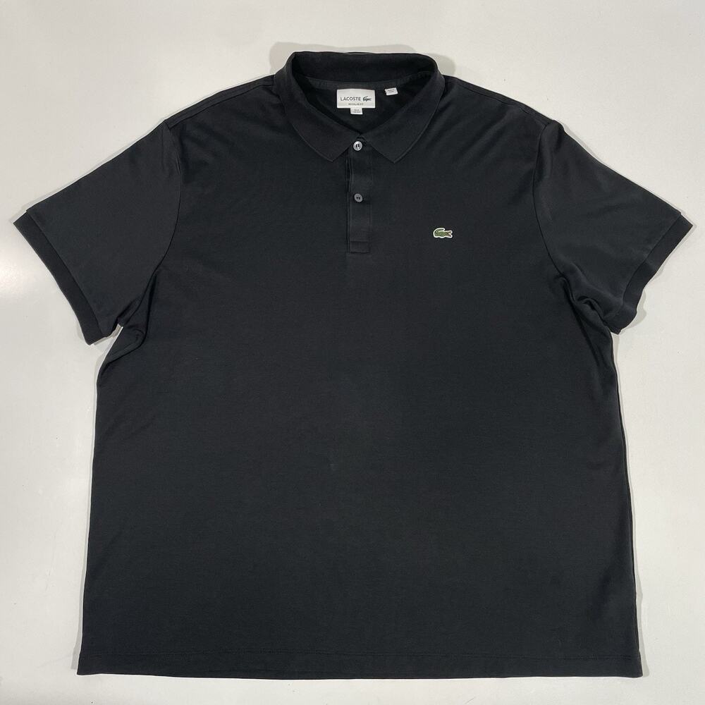 Lacoste Shirt Men’s Black Cotton Short Sleeve Classic Polo Pique Peru 3XL 8